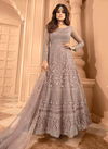 Pink Colour Latest Fancy Designer Stylish Wedding Wear Butterfly Net With Front Back Neck Embroidery Work Gown Collection 8397